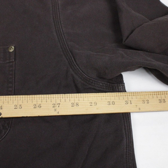 Vtg Carhartt Button Up Chore Jacket Blanket Lined 4 Pocket Union Brown Size 3XL - Picture 6 of 15